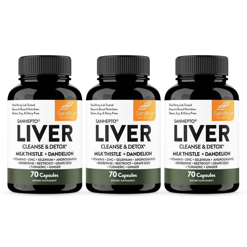 Sandhu's Liver Cleanse bottle front view for daily liver support