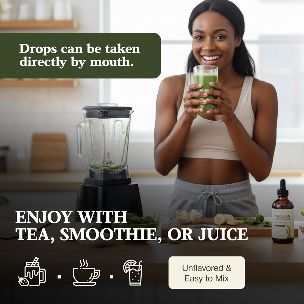 Lifestyle scene with Sandhu's Mullein Drops integrated into daily routine.