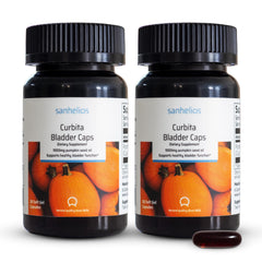 Sanhelios Curbita bladder caps bottle for daily urinary comfort and ease.