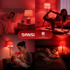 SANSI 670nm red light bulb with COC technology improves heat management and longevity.