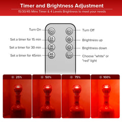 SANSI 670nm red light bulb with dual reading and sleep modes for flexibility.