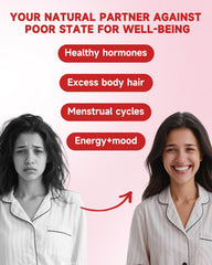 SANSICE supplement facts panel lists essential nutrients for women.