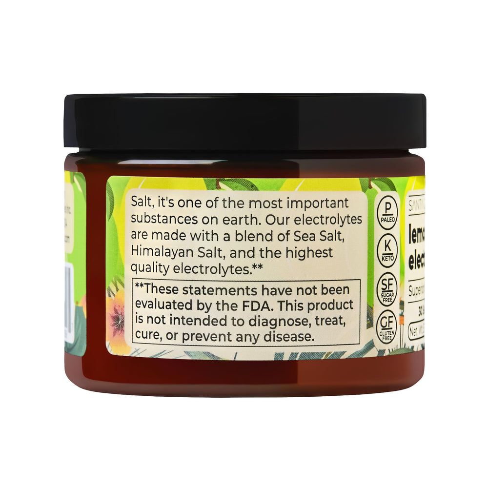 Travel-ready Santa Cruz Paleo Electrolyte Powder packaging in Lemon Lime
