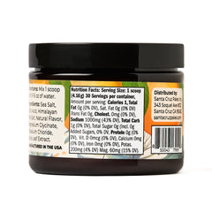 Santa Cruz Paleo orange flavor label shows zero sugar and no artificial sweeteners