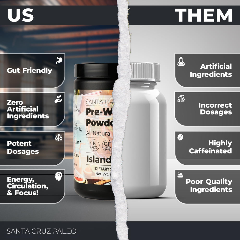 Water bottle with Island Punch mix for on-the-go hydration.
