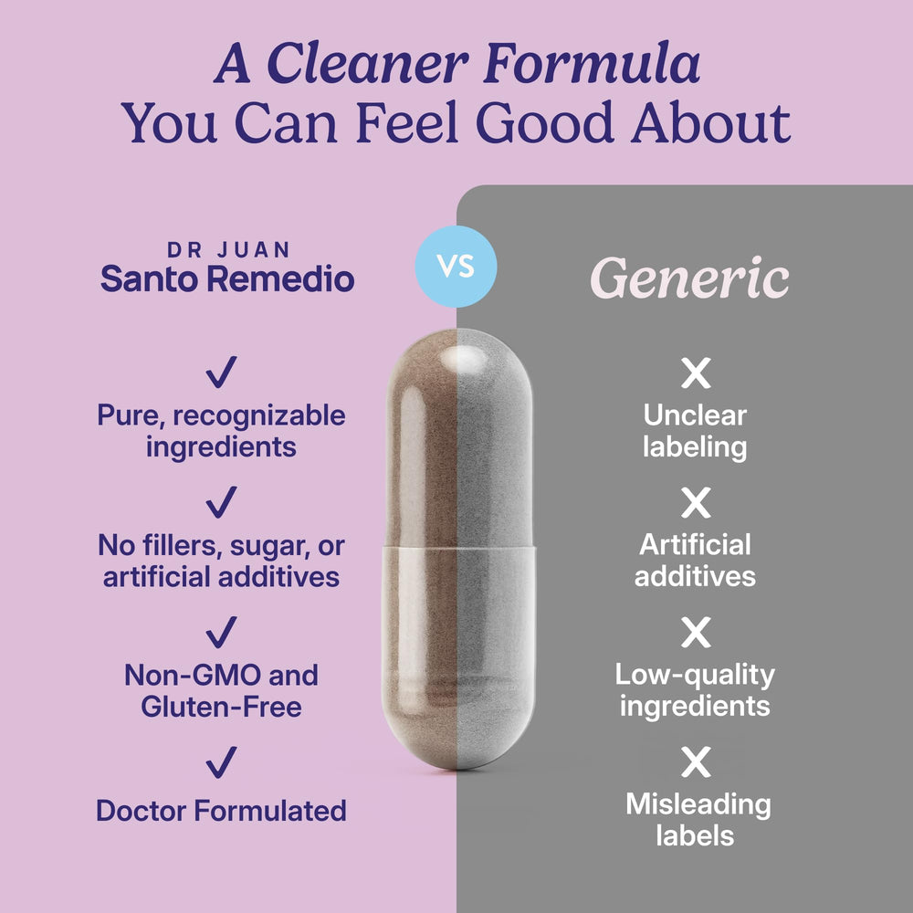 Santo Remedio Doctor Juan Rivera label emphasizing trusted wellness.