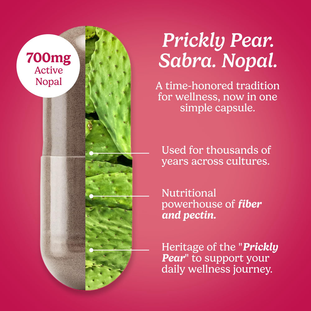 Close-up of Santo Remedio Nopal capsules for easy daily intake