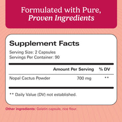 Santo Remedio Nopal ingredients label highlights prickly pear cactus components