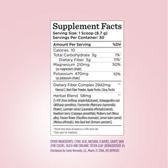 Closeup of Santo Remedio Will Powder herbal blend bottle, highlighting natural ingredients.