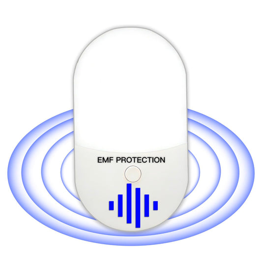 Sapbontchi EMF protection device plugged into outlet for whole-home shielding.