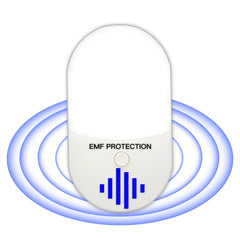 Sapbontchi EMF protection device plugged into outlet for whole-home shielding.