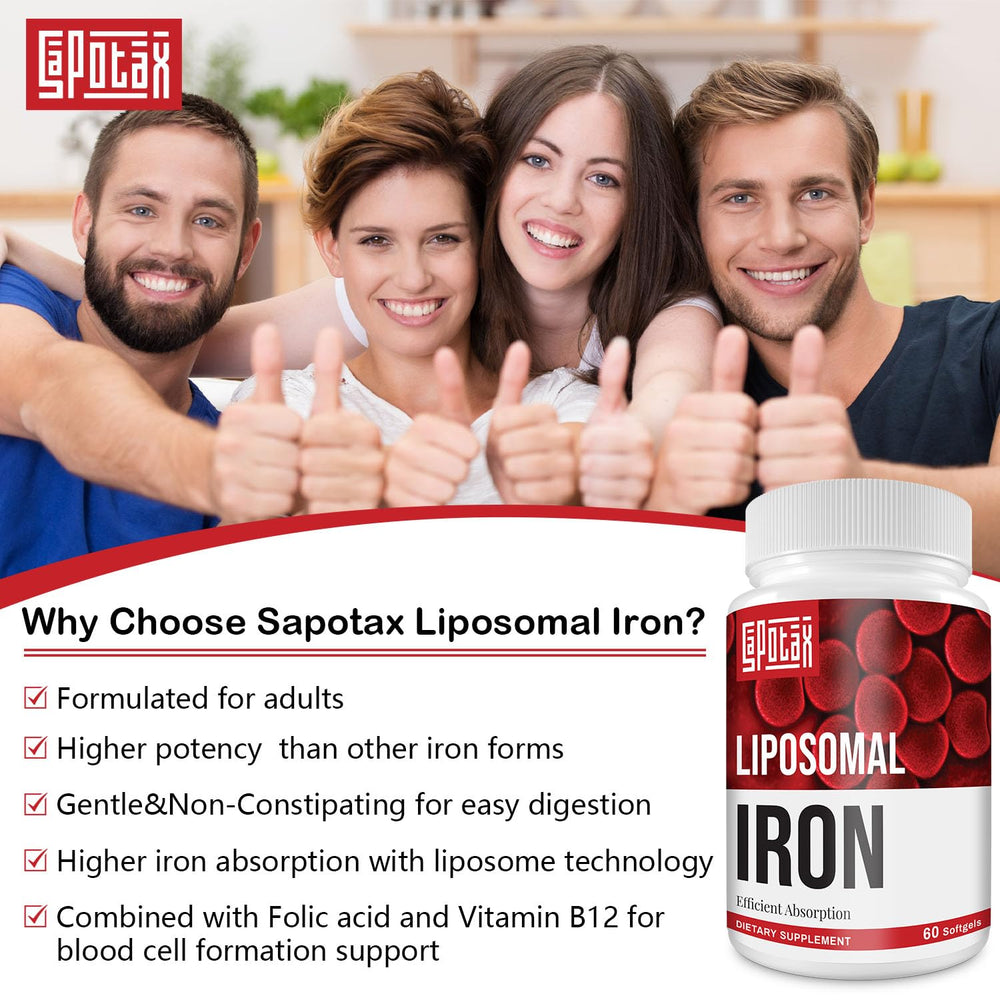 Sapotax Liposomal Fe two-bottle packaging ready for long-term use.