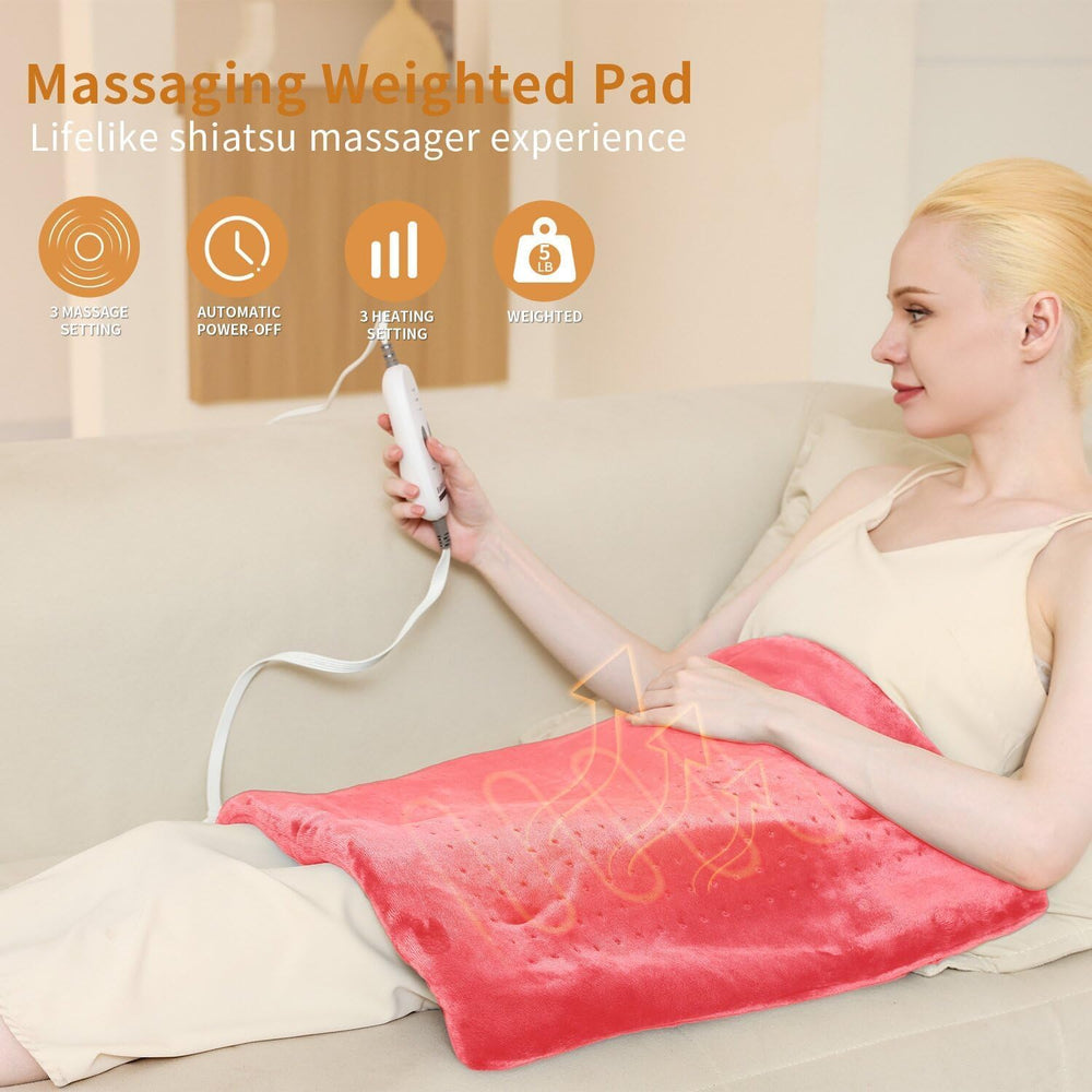 SAROO massaging weighted heating pad dense heating points ensure even heat