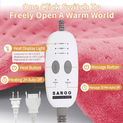SAROO massaging weighted heating pad ten foot cord offers placement flexibility