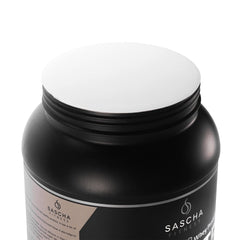 SASCHA FITNESS allergen-free label shows gluten-free and lactose-free protein