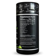 Sascha Fitness Fat Loss pills bottle back label showing ingredients and daily use directions