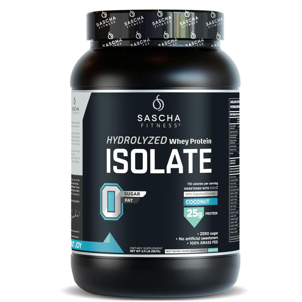 SASCHA FITNESS hydrolyzed whey protein isolate coconut tub for fast-absorbing protein