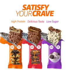 SATISFY YOUR CRAVE Crave Bars on-the-go pack sits ready for travel and desk snacking.