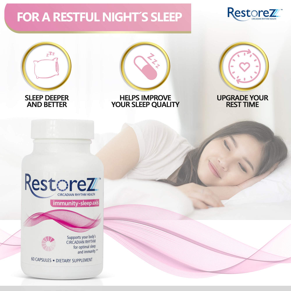 Savant Science RestoreZ Sleep ingredients label featuring botanicals for nightly support.