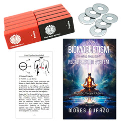 Illustrated guides from SaveMeMagnets showing five biomagnetic formulas for self-care.