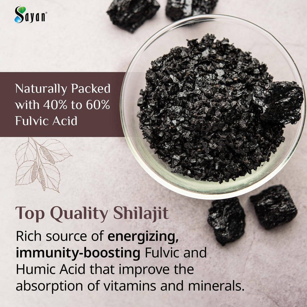 Sayan honey-shilajit in water illustrates simple daily mixing.