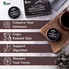 Sayan Shilajit resin promoting antioxidant support and focus