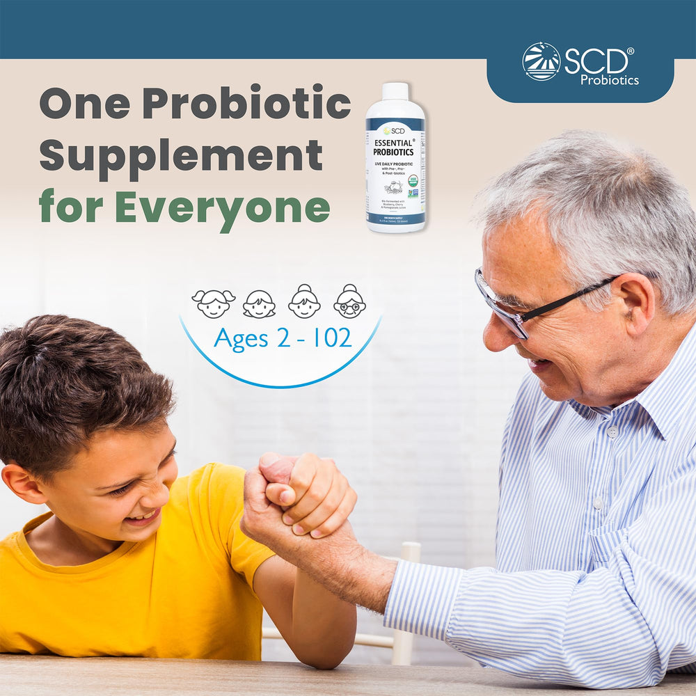 SCD Probiotics pH-balanced label emphasizes digestive compatibility