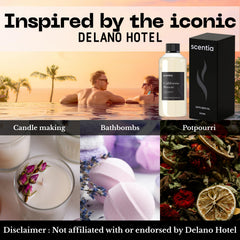Scentia Delano Breeze label closeup—premium branding and fragrance details