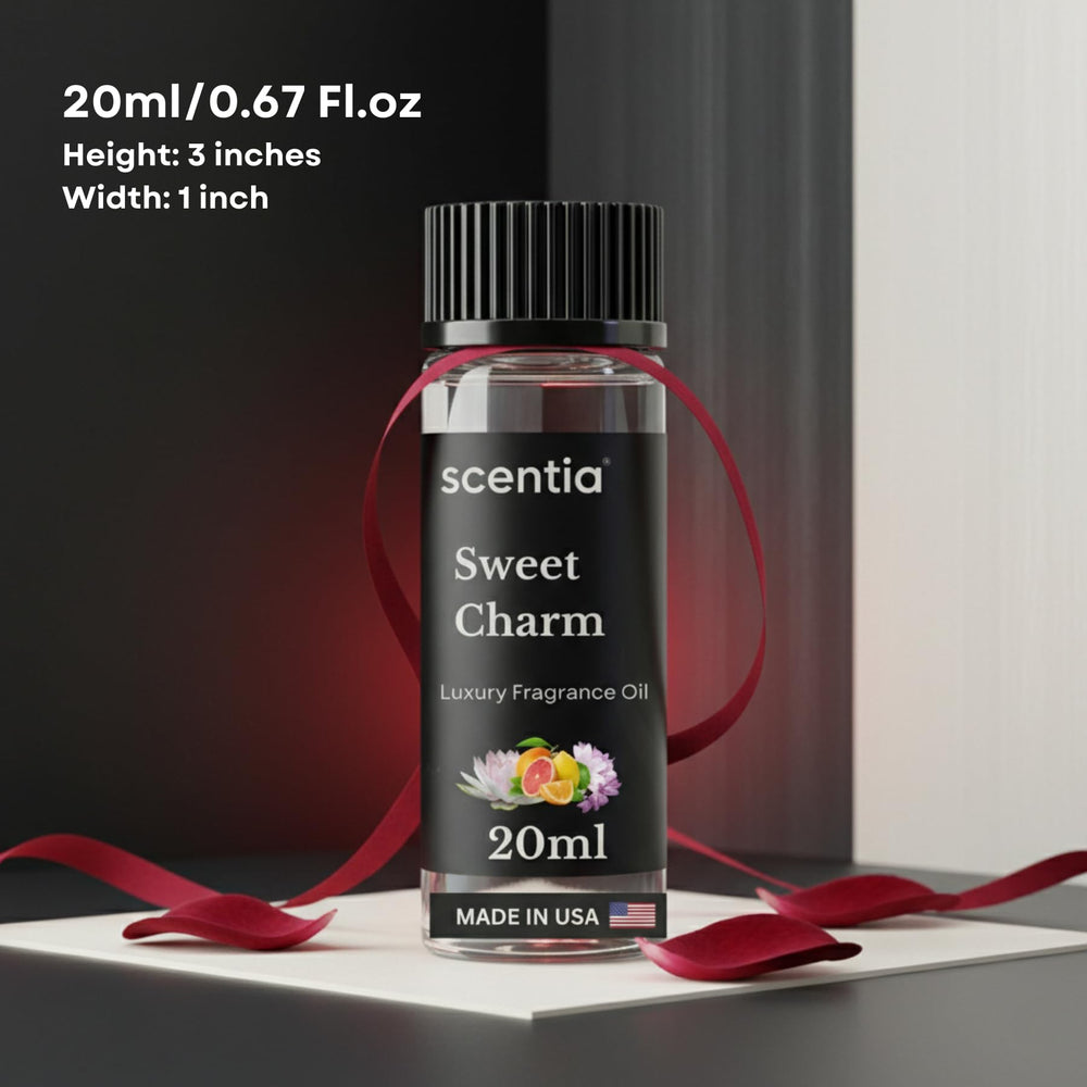 Rose fragrance bottle from Scentia Love Collection for candles and soaps