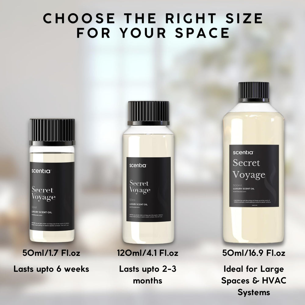 Gift-ready packaging for Scentia Secret Voyage 50 mL oil.