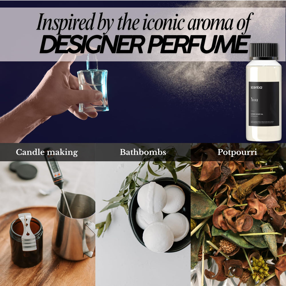 Close-up of Scentia You bottle cap releasing premium fragrance