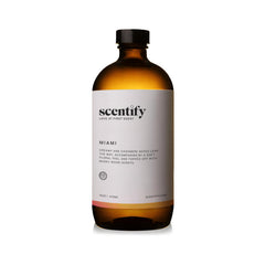 Scentify Miami aroma oil top notes with coconut and cream for a soft, inviting scent.