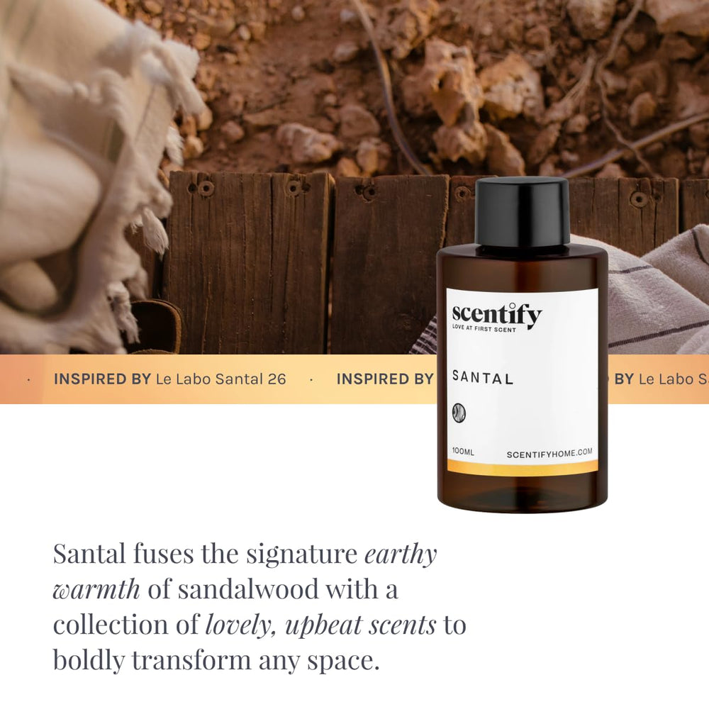 Scentify Santal bottom notes sandalwood and vanilla for warmth