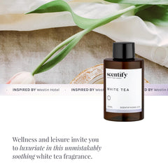 Scentify white-tea-geranium-rose middle notes creating a soothing spa-like atmosphere.