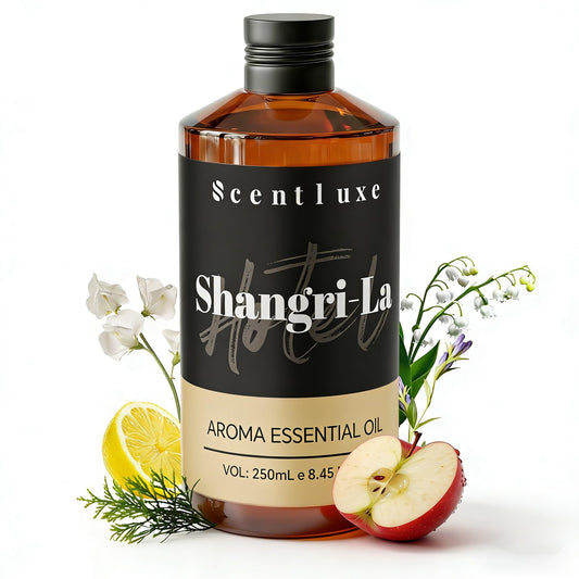 Scentluxe ShangriLa bottle front view for elegant diffuser setup