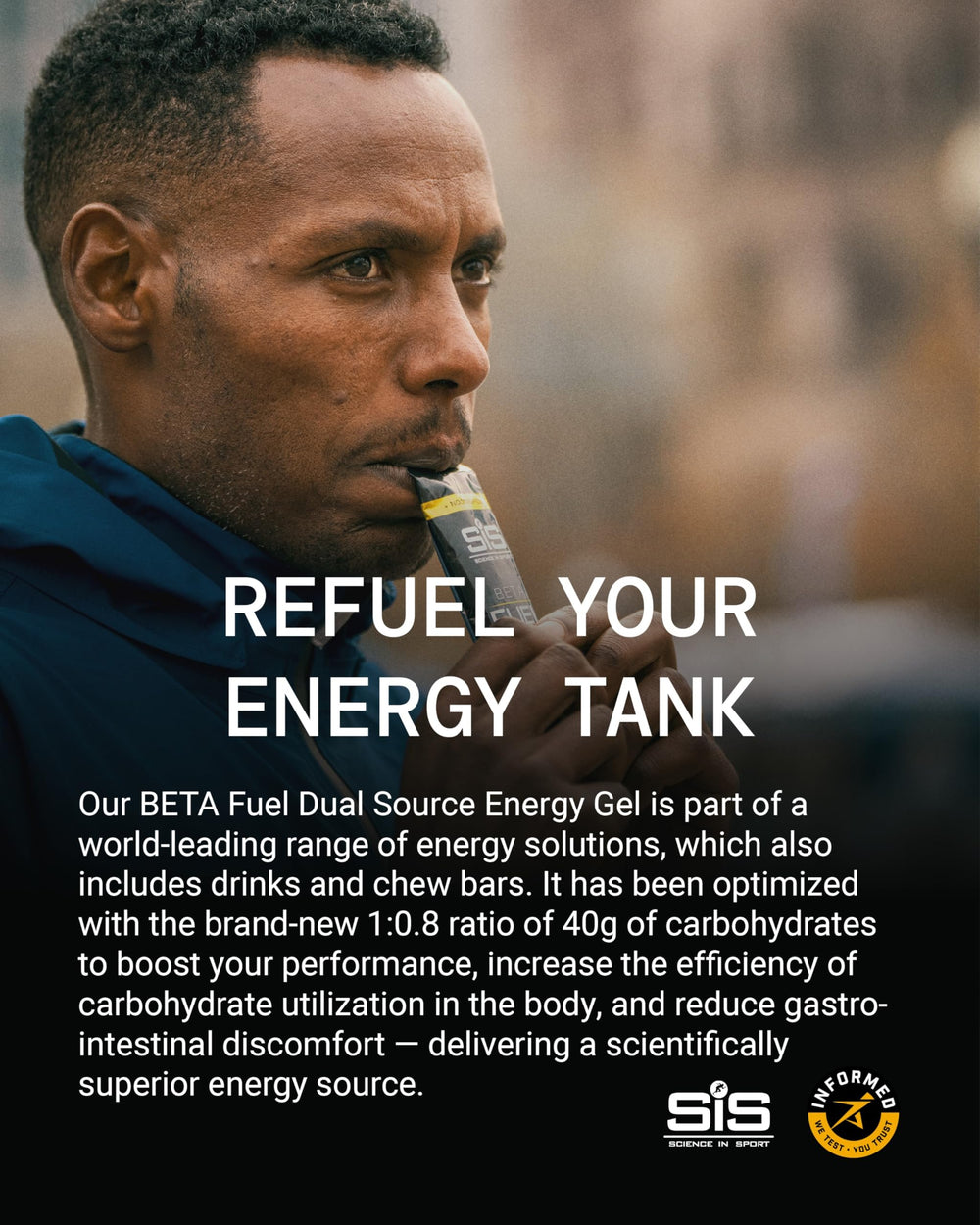 Science in Sport BETA Fuel Gel isotonic gel aids stomach-friendly fueling