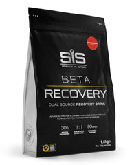 Science in Sport BETA Recovery bottle shows dual-carb blend for post-exercise refuel.