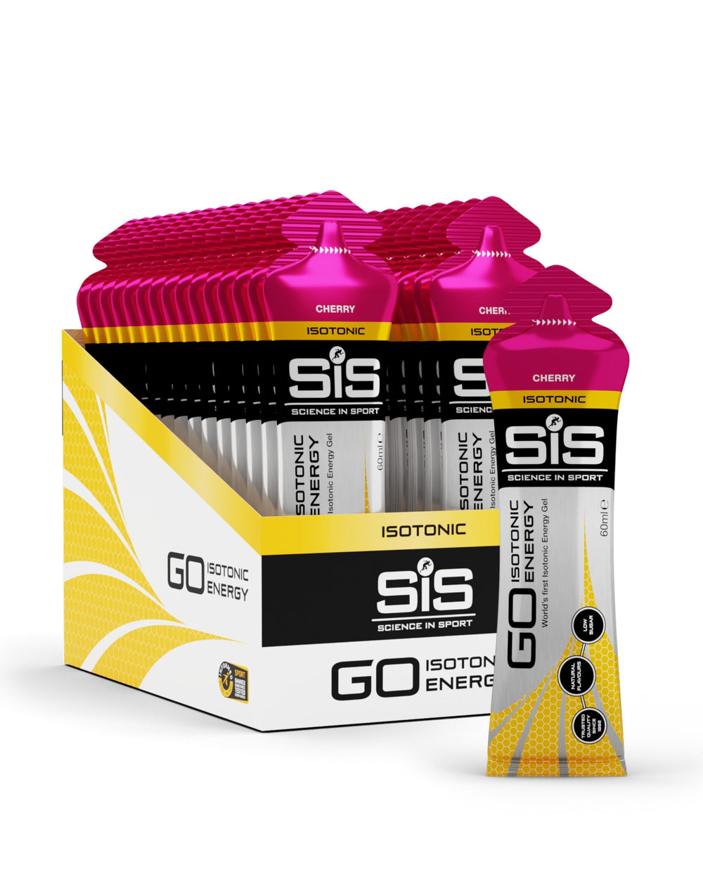 Science in Sport GO isotonic apple gel sachet for quick energy on the go.
