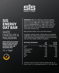 Wrapped SIS OAT BAR ENERGY bar highlighting real oats and macadamia for natural fueling
