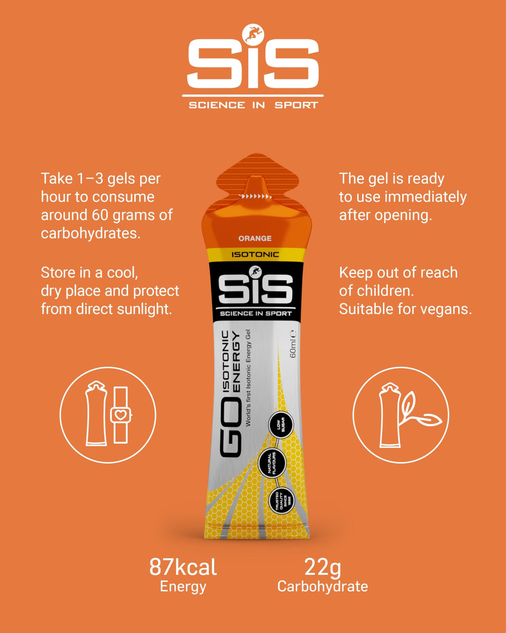 Compact 60 ml SIS Gel Go pack ideal for runners on the go