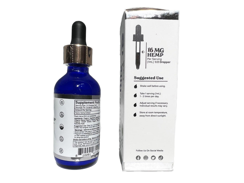 Science-Rite Nano Hemp bottle label emphasizes 3x faster absorption.
