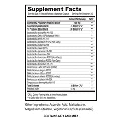Asprega label highlights 35B CFUs and Saccharomyces boulardii included