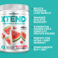 Scivation XTEND EAA label close-up highlights nine essential amino acids