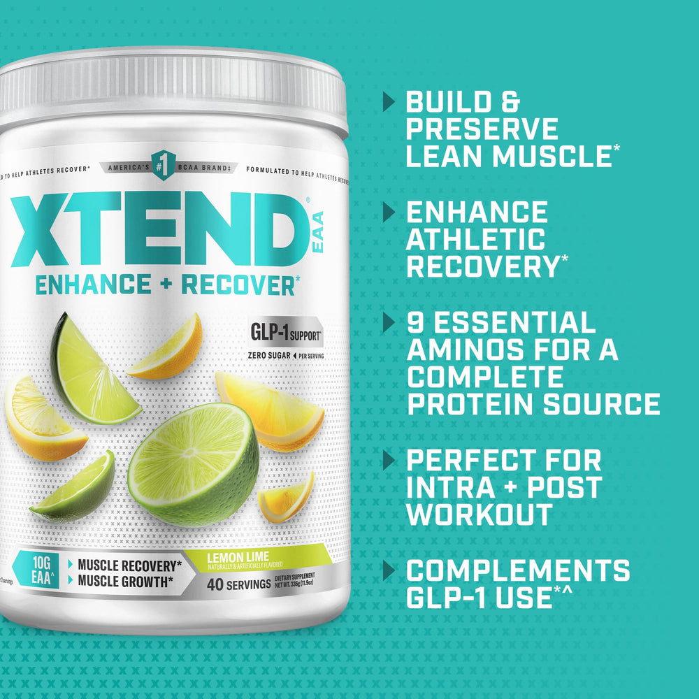 Xtend powder being poured into shaker showing clean ingredients.