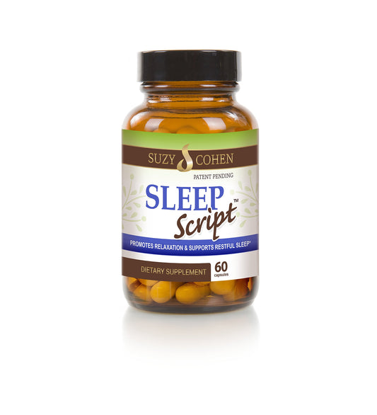 Script Essentials Sleep Script bottle ready for a restful night