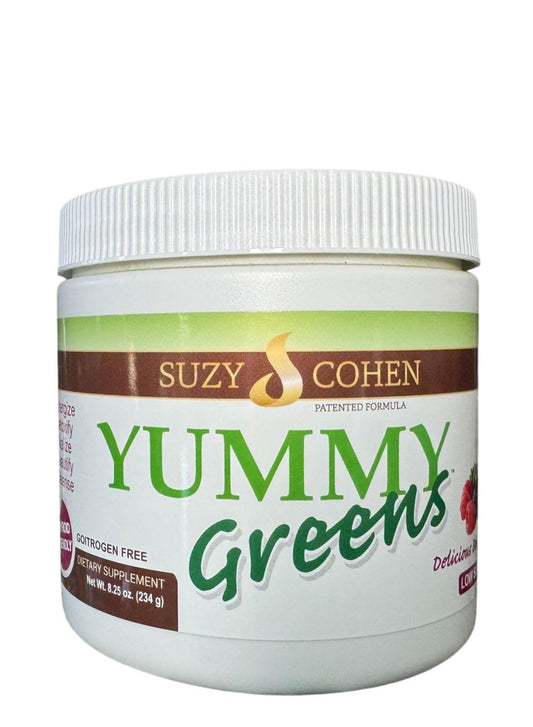 Script Essentials Yummy Greens bottle pour demonstrates an energy-boosting tropical drink