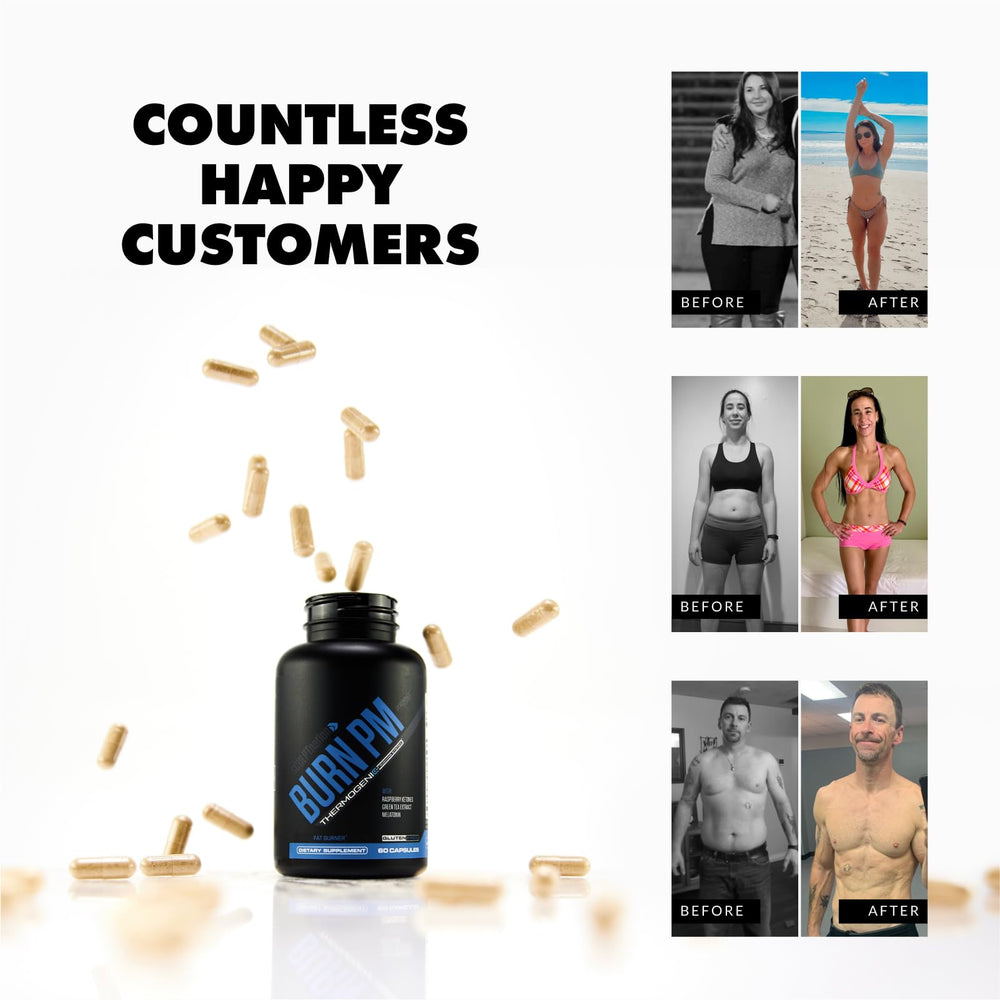 Burn PM bottle with green coffee bean extract for metabolism support