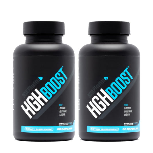Sculpt Nation L-Arginine Tribulus bottle for workout energy.