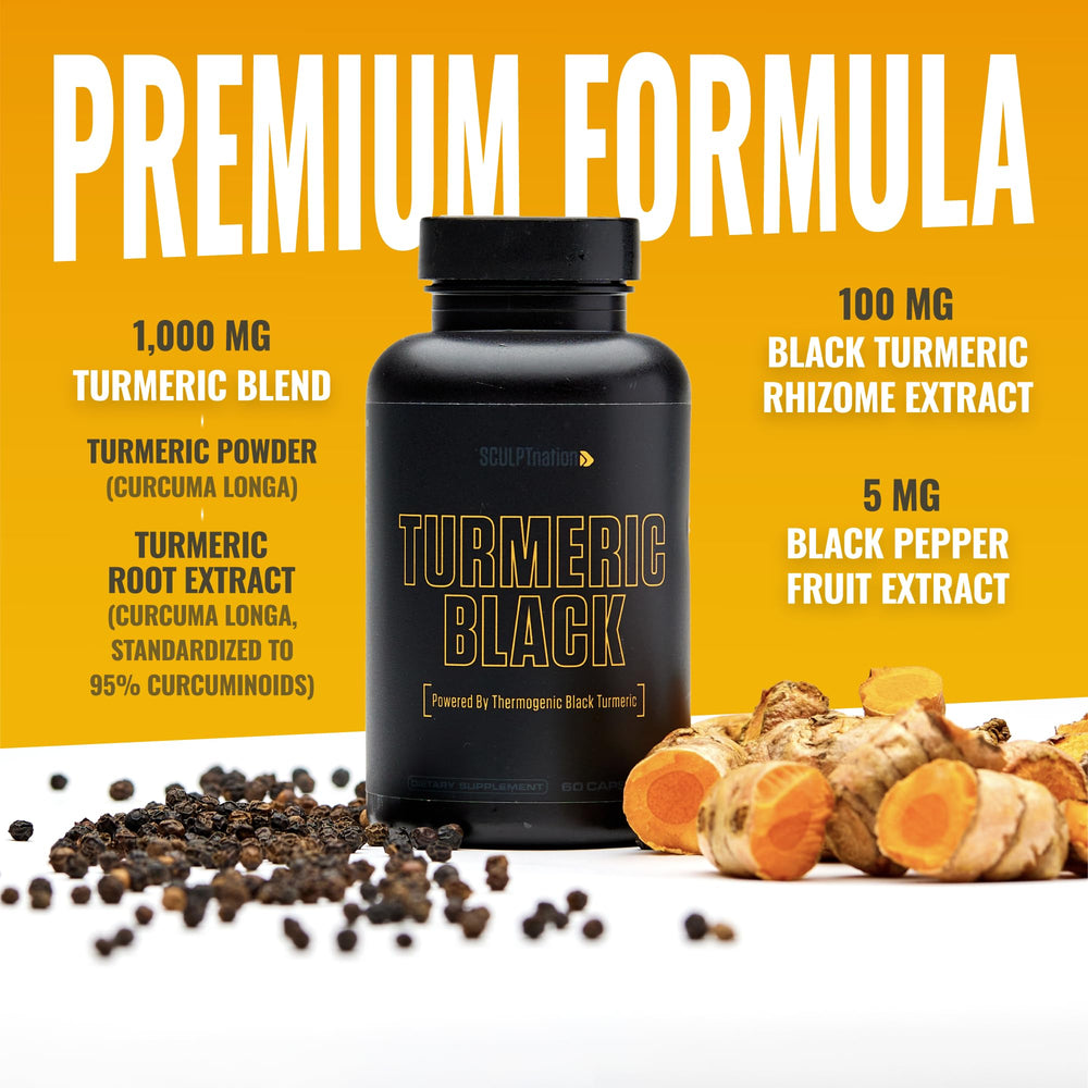 Sculpt Nation turmeric bottle pour demonstrates daily dosing routine.