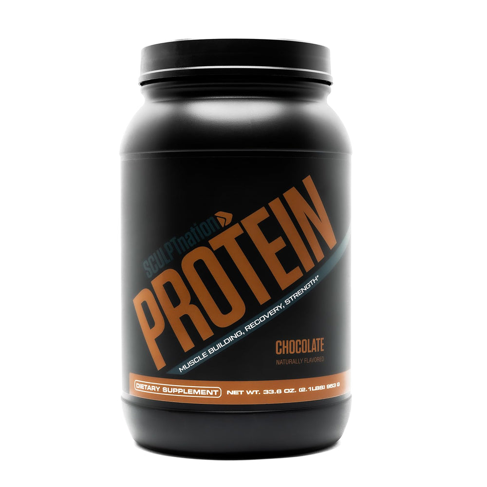 Sculpt Nation V Shred protein powder chocolate tub front, premium whey for fast digestion